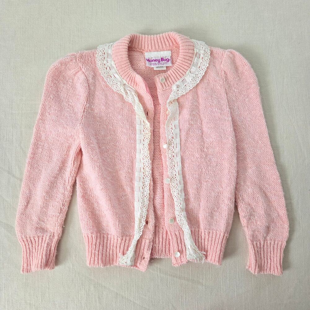 Vintage Pink Knit Cardigan 4t